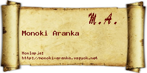 Monoki Aranka névjegykártya